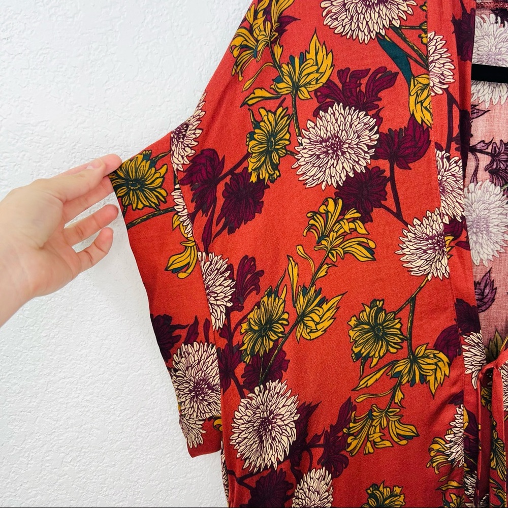 Vici Rust Floral Print Button Down Tunic - image 4